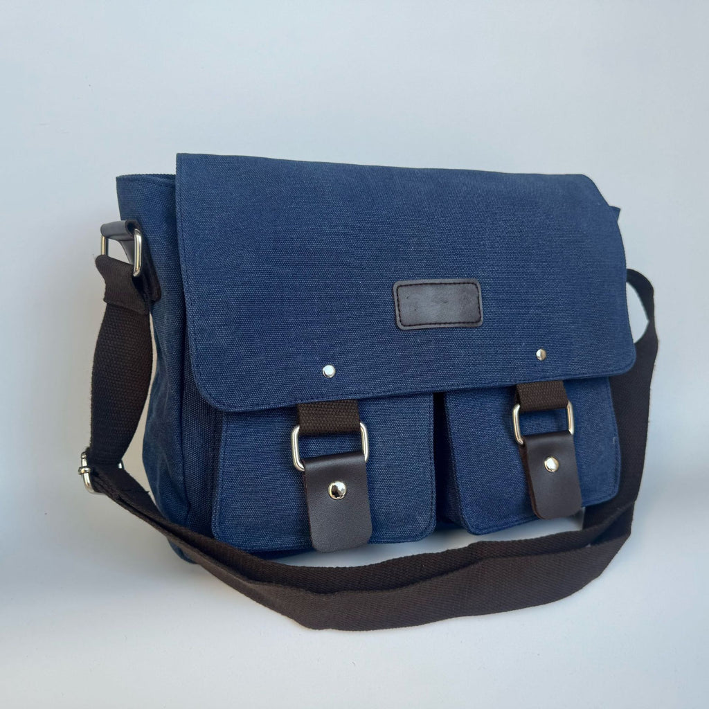 Messenger Bag for Men, Canvas Satchel Shoulder Bag Vintage Crossbody Laptop Bag, Travel Crossbody Purse Briefcase Business Bag for Laptop