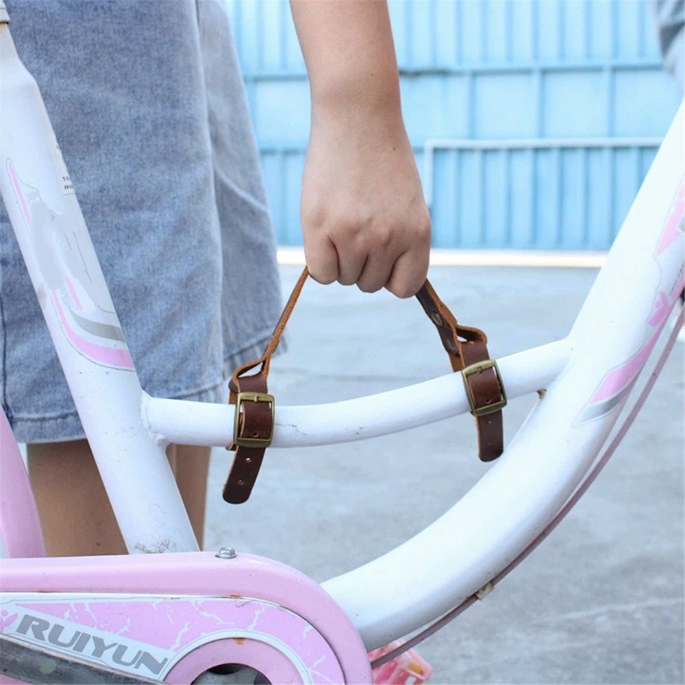 Leather Bike Handle Strap Bicycle Frame Carrying lifter,  Mountain Bike Frame Handle Carrying Lifter Bike Rack Strap for Road Mountain Bike, Portable and Labor-Saving