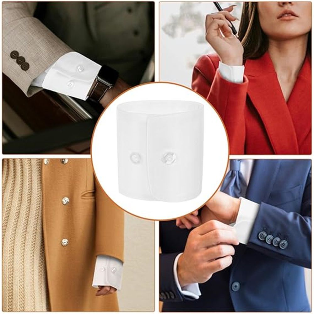 2 Pair Wrist Cuffs for Women Detachable Shirt False Sleeves Fake Hand Sleeves Garment Decorated Accessories for Suit Blouse Coat White