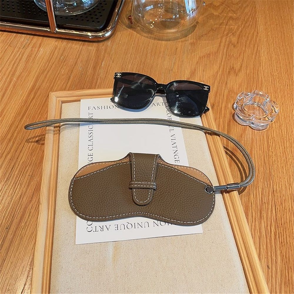 Glasses Case Portable Travel Sunglass Case with Lanyard Eyeglass Pouch Bag Sunglass Holder for Purse For Women Men（with lanyard）