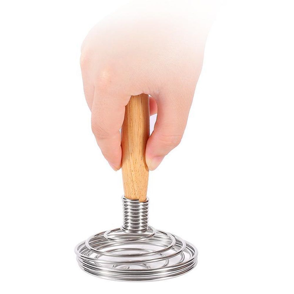 2 pack stainless steel Egg Whisk - Whisks Easy Whipper - Stainless Steel Coil - Whip with Wooden Long Handle Hand-held Butter