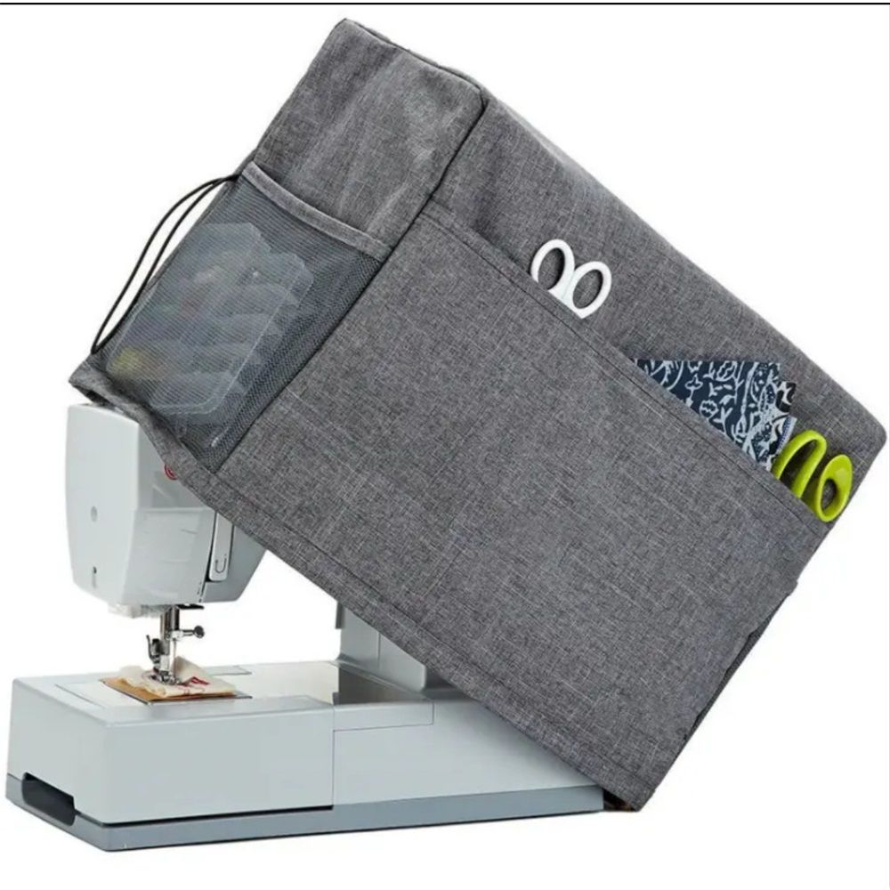 Sewing Machine Cover, Protective Cover with Storage Pocket, Sewing Machine Cover Dust Cover for Most Standard Sewing Machine etc (Grey,Only dust cover)