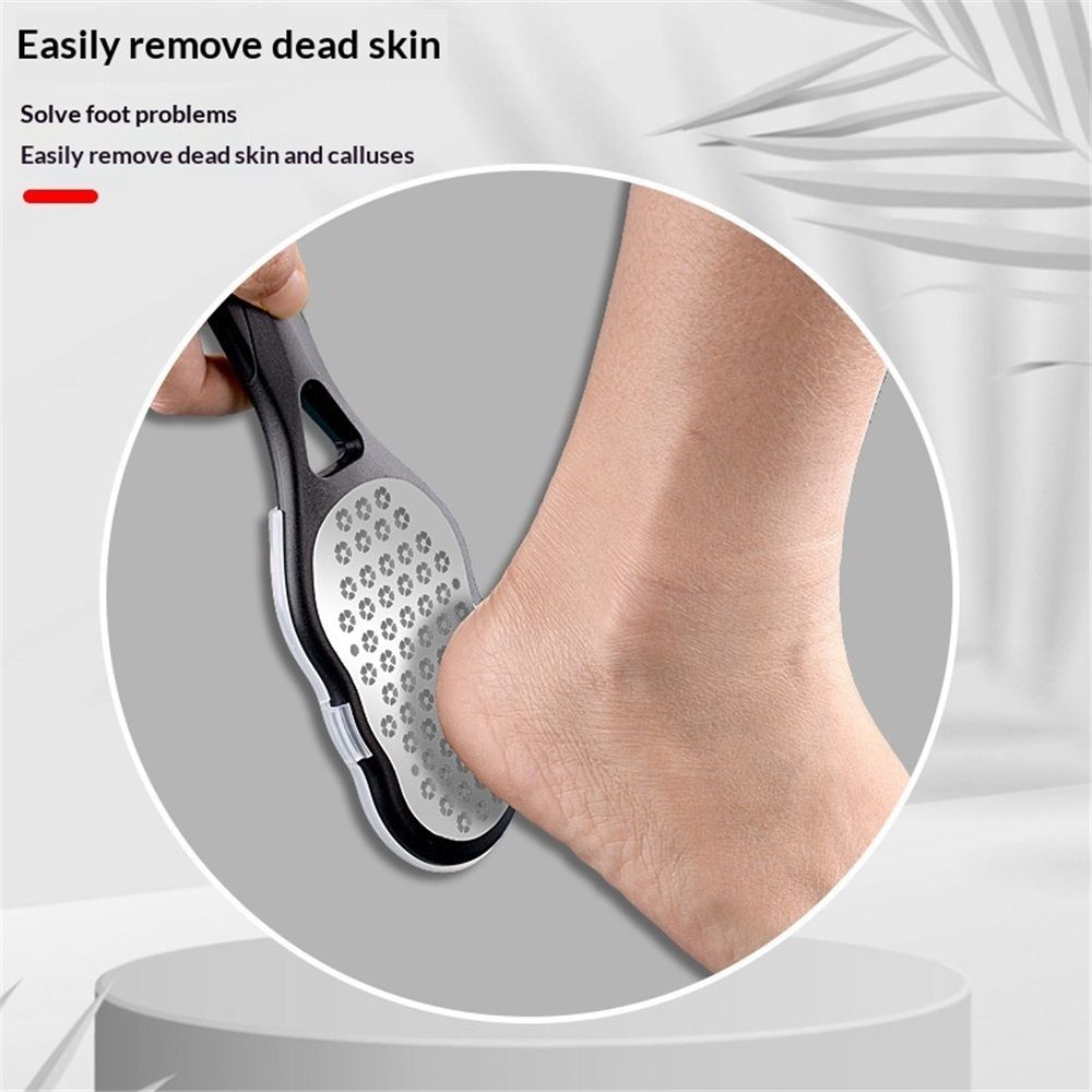 4 Pcs Foot Files with Skin Catcher, Stainless Steel Foot Rasp Callus Remover Pedicure Feet Grater Foot Scrubber Dead Skin Remover for Feet
