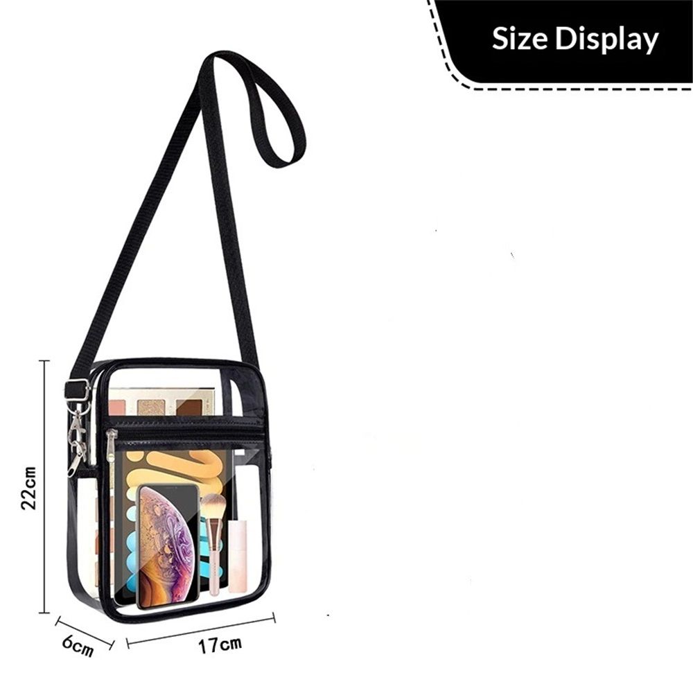 Heavy Duty Clear Tote Deluxe See Through Messenger Work Bag Durable Transparent PVC Lunch Bag（only bag）