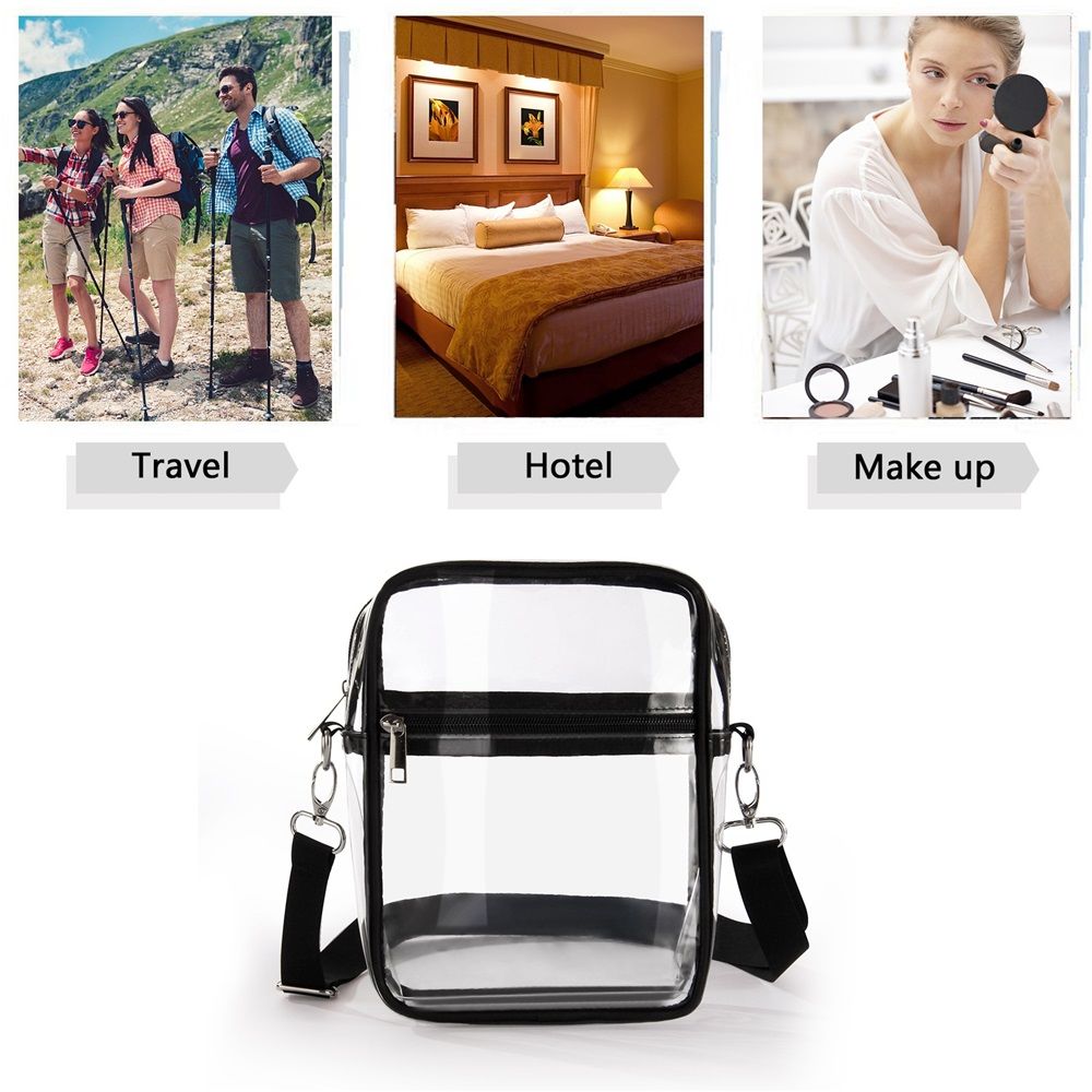 Heavy Duty Clear Tote Deluxe See Through Messenger Work Bag Durable Transparent PVC Lunch Bag（only bag）