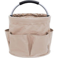 Garden Tool Organizer Bag Collapsible Tool Bag Foldable Tool Organizer Outdoor Camping Garden Harvest Basket Cleaning Supply Caddy with Handle for Home Bathroom Storage Bath Wash Bag（khaki）