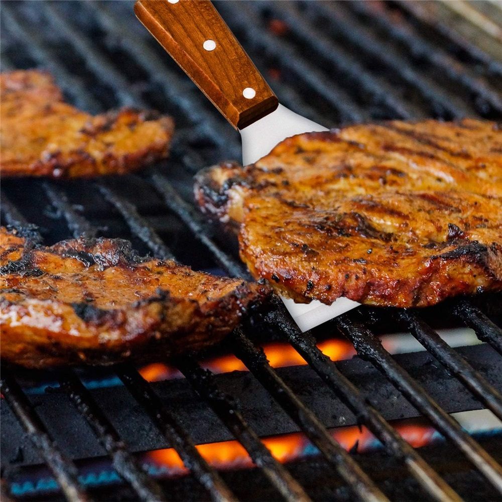Grill Scraper, Griddle Scraper, Teppanyaki, Angle-Slanted Blade, Stainless Steel, Commercial Grade（big）