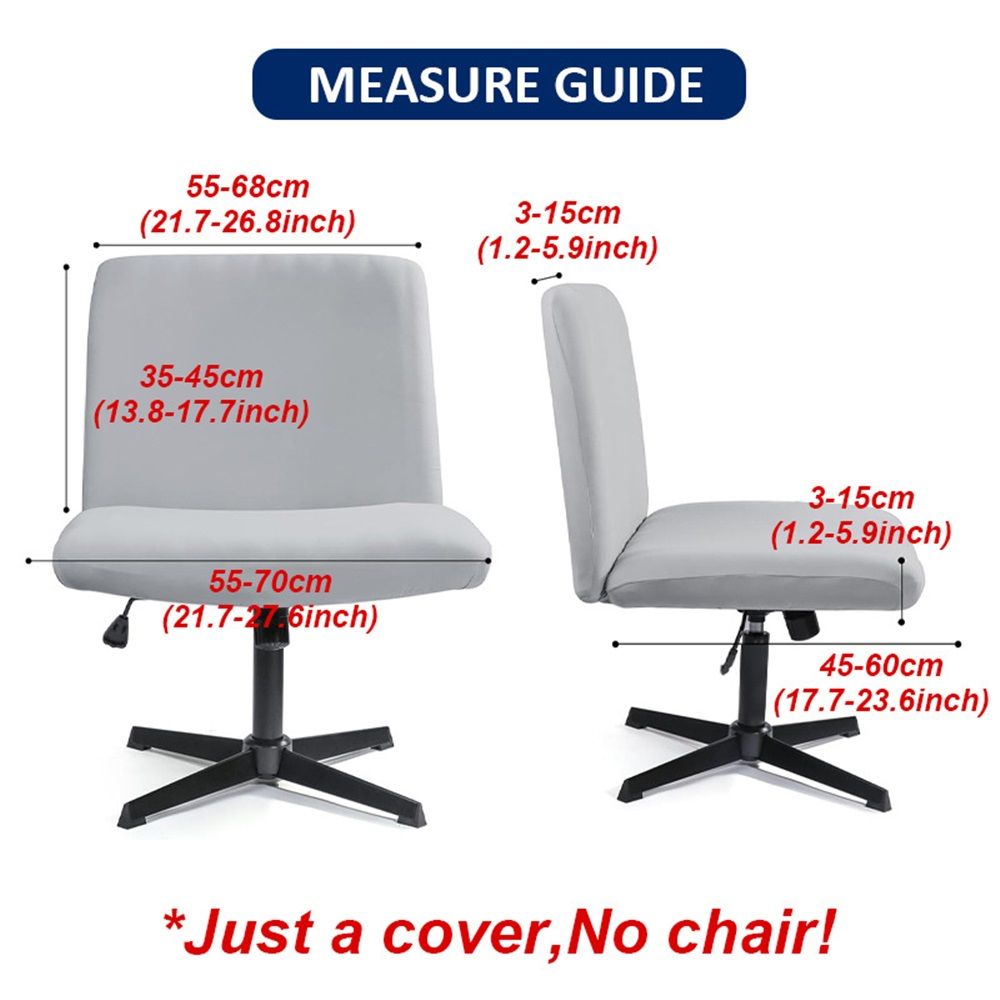 Vanity Chair Cover Cross Chair Cover Waterproof and Elastic Armless Chair Slipcover Armless Chair Covers Office Chair Covers (only The Cover,No Chair)