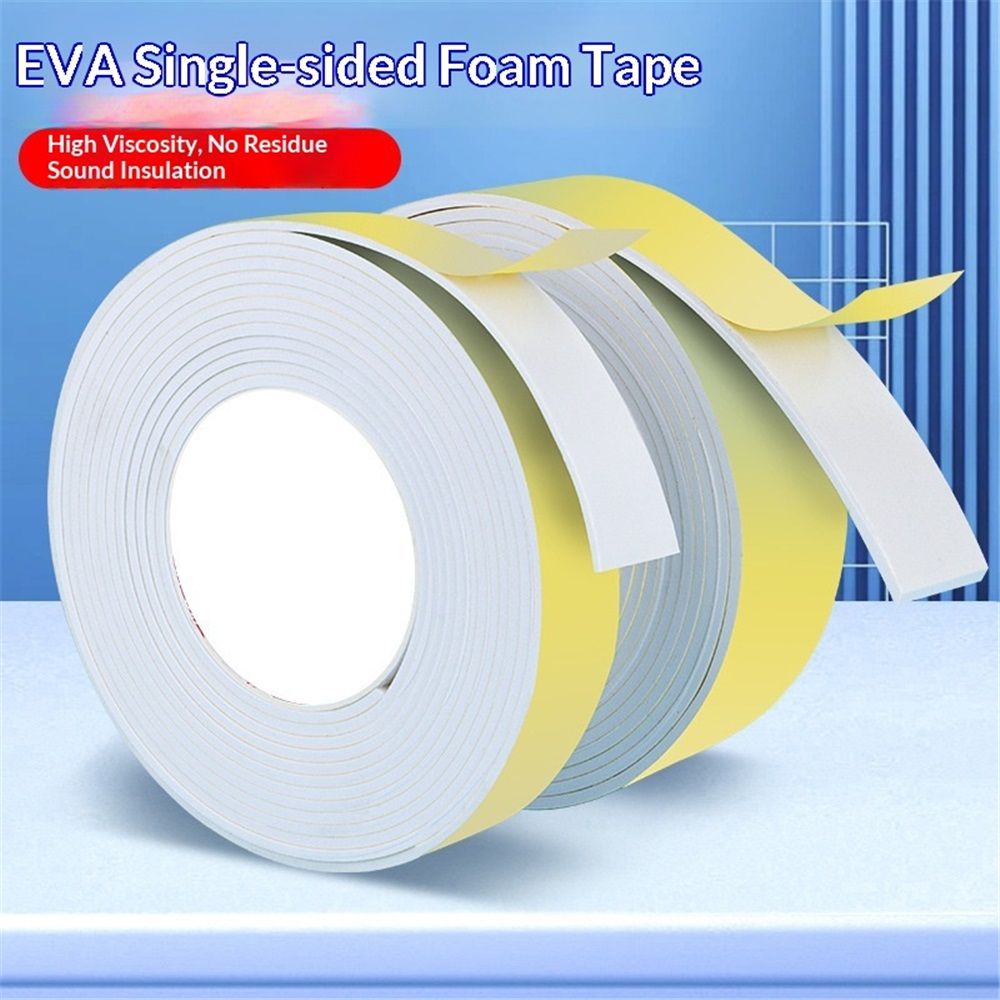4 pack Weather Stripping Door Seal,Weather Stripping, Soundproof, Cold Insulation, High Density Foam Insulation Tape for Door, Front Door Frame, Windows,White (White,5mm thick * 2 meters; 15mm wide)