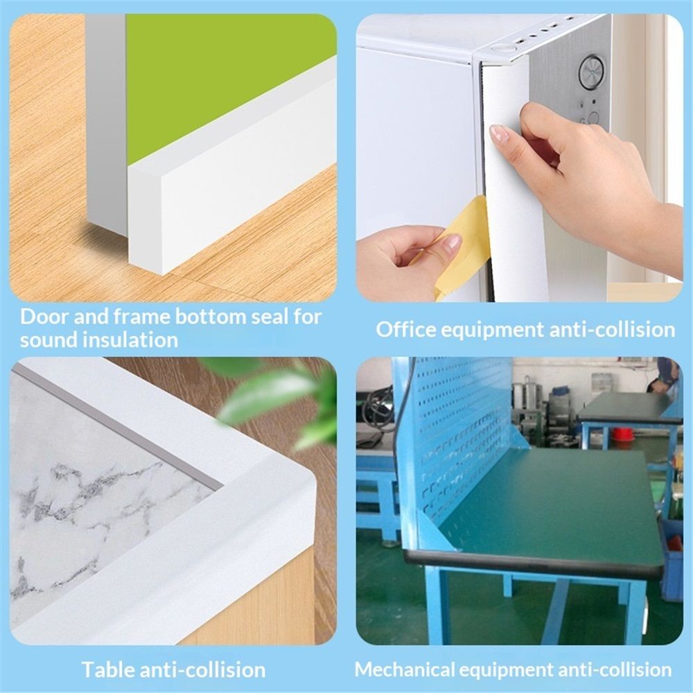 4 pack Weather Stripping Door Seal,Weather Stripping, Soundproof, Cold Insulation, High Density Foam Insulation Tape for Door, Front Door Frame, Windows,White (White,5mm thick * 2 meters; 15mm wide)