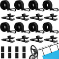Pool Solar Cover Reel Clips & Straps Kit 24Pcs, Pool Solar Blanket Straps Kit Including 8 Straps with Hooks, 8 Clamps & 8 Touch Fastener
