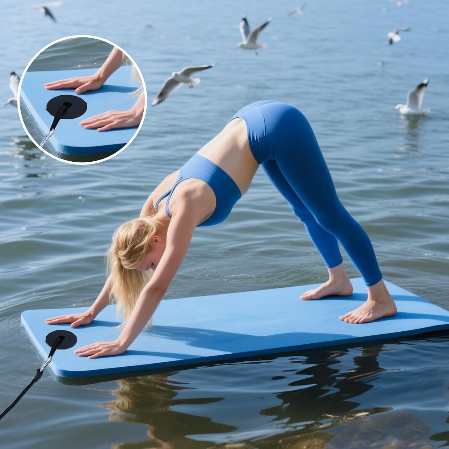 Floating Mat Tether Kit,Floating Water Mat Tether Kits,Portable Floating Mat Grommet Kit,Floating Mats Pad Accessories for All Foam Water Pads