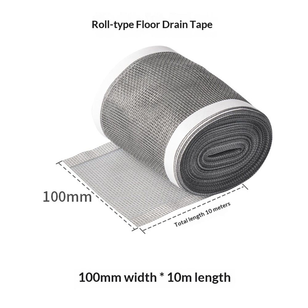 2 pack Disposable Hair Catcher Shower Drain Mesh Stickers, DIY Shower Drain Cover Hair Catcher for Any Length, 10m Hair Stopper for Linear Shower Drain with Removal Tool, 10cm Width