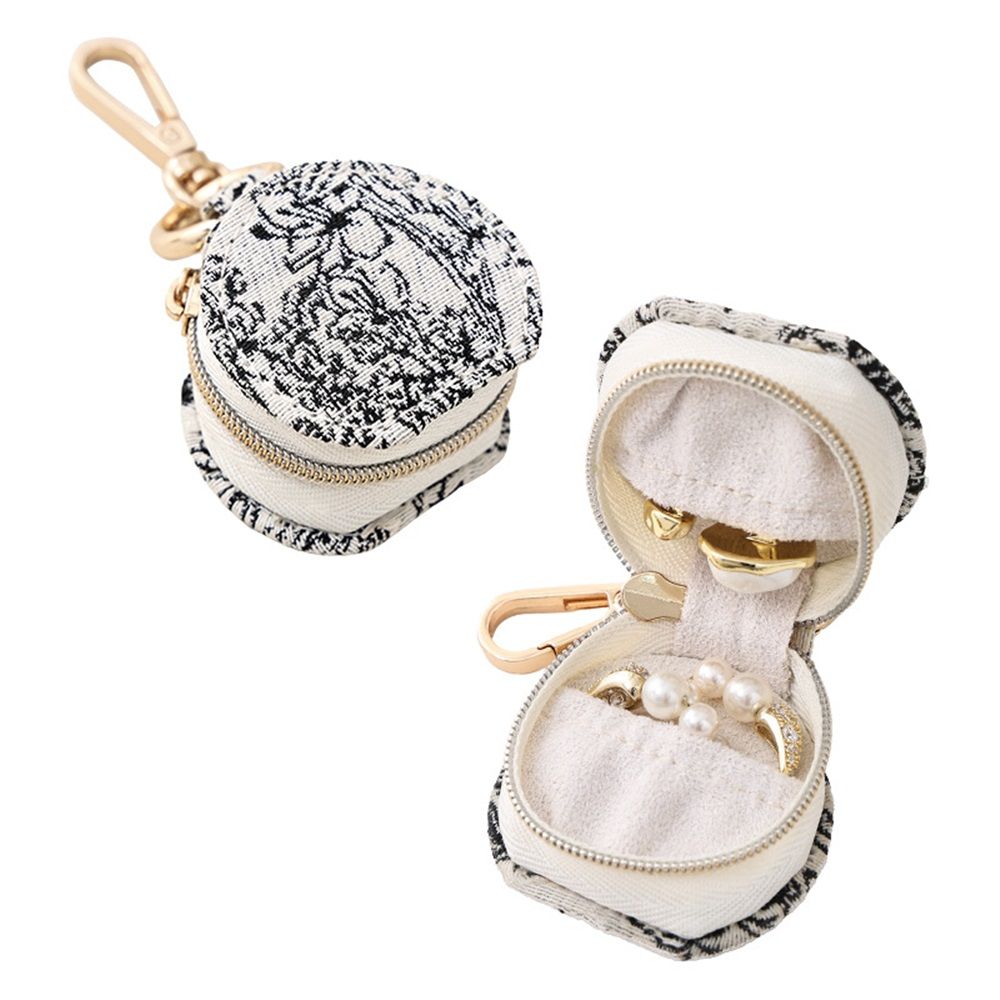 2 pack Jewelry Ring Holder Box with Keychain, Portable Gym Jewelry Storage Box Case, Small Travel Ring Earring Stud Necklace Storage Case（only boxs）