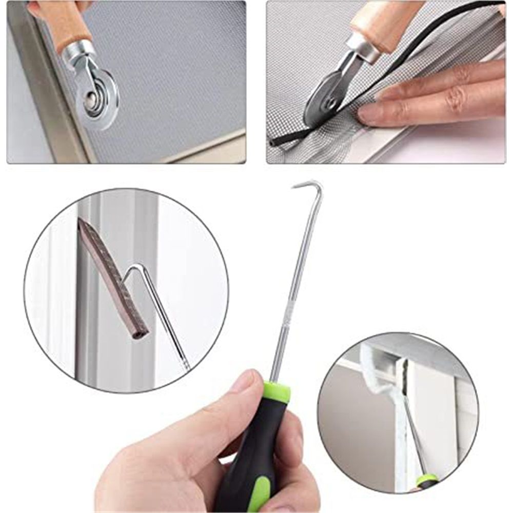 2 Set Screen Roller Spline Tool with Bearing Window Mesh Repair Install