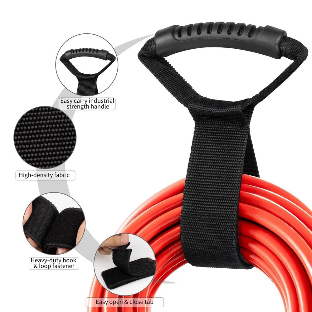Water Hose Storage Straps (2 Pack) for Garden & Pool Hose Storage, Hanger, and Organizer with Handle for Pool Hoses, Garden Hoses, Cords, Cables and More
