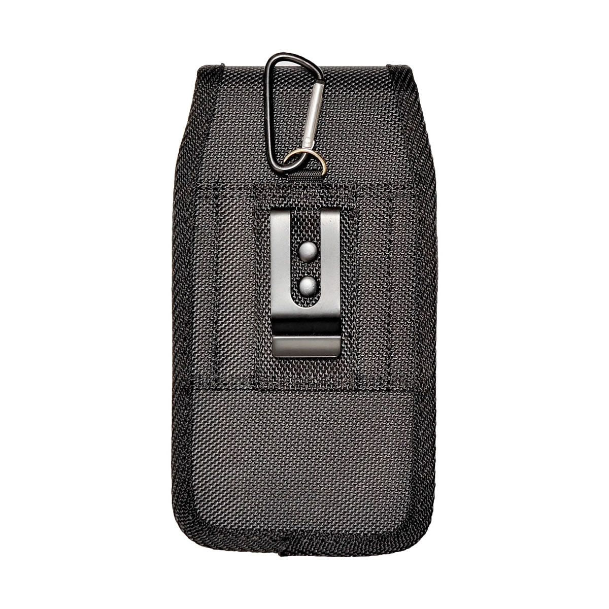 Heavy Duty Oxford cloth Phone Holster with Belt Clip, Case-Friendly Rugged Cell Phone Pouch for Men, Black（4.5-5.0 inches）