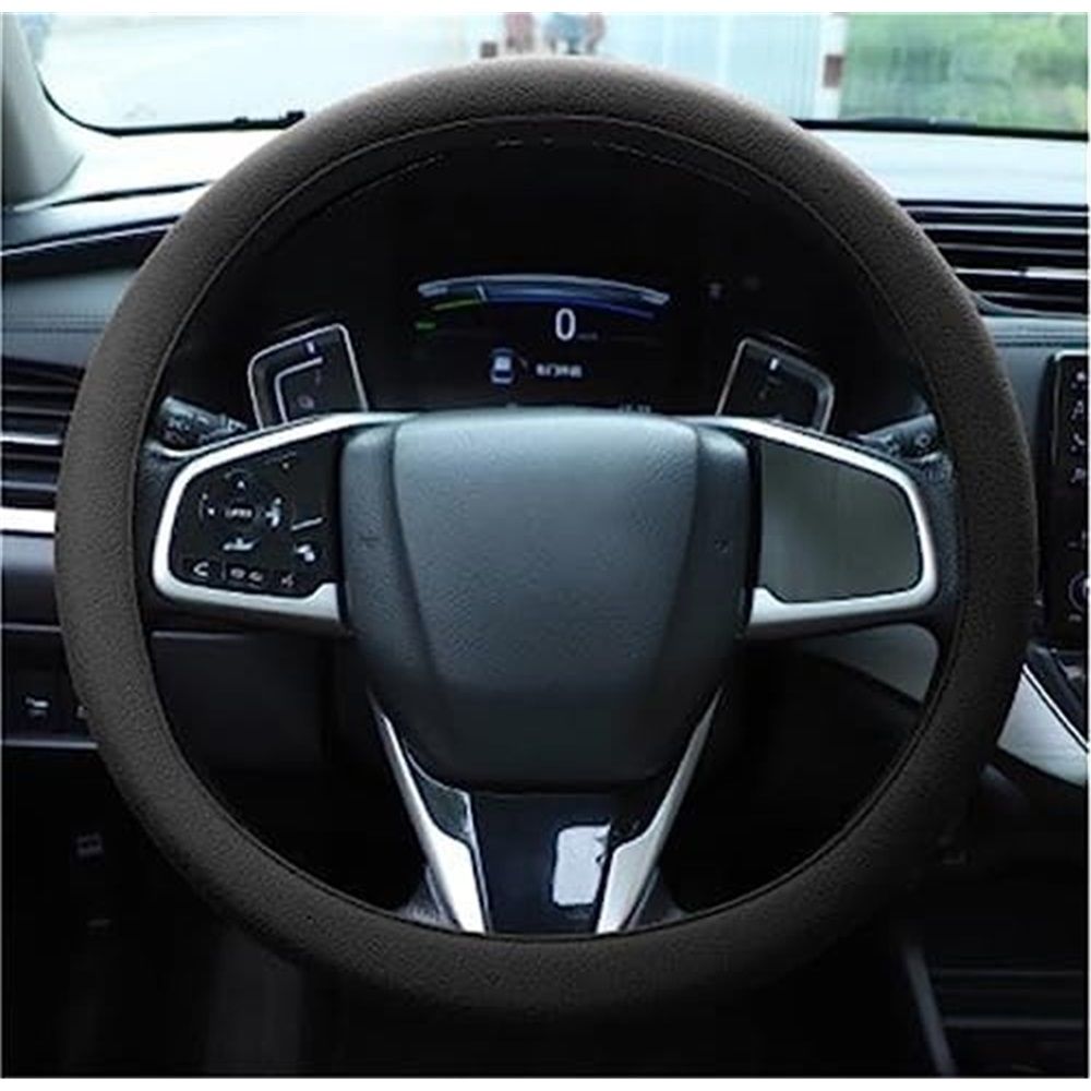2x Car Steering Wheel Cover Non Slip Silicone Universal Fit Black
