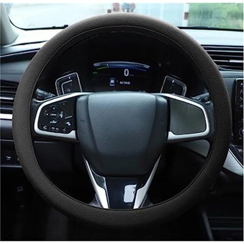 2x Car Steering Wheel Cover Non Slip Silicone Universal Fit Black