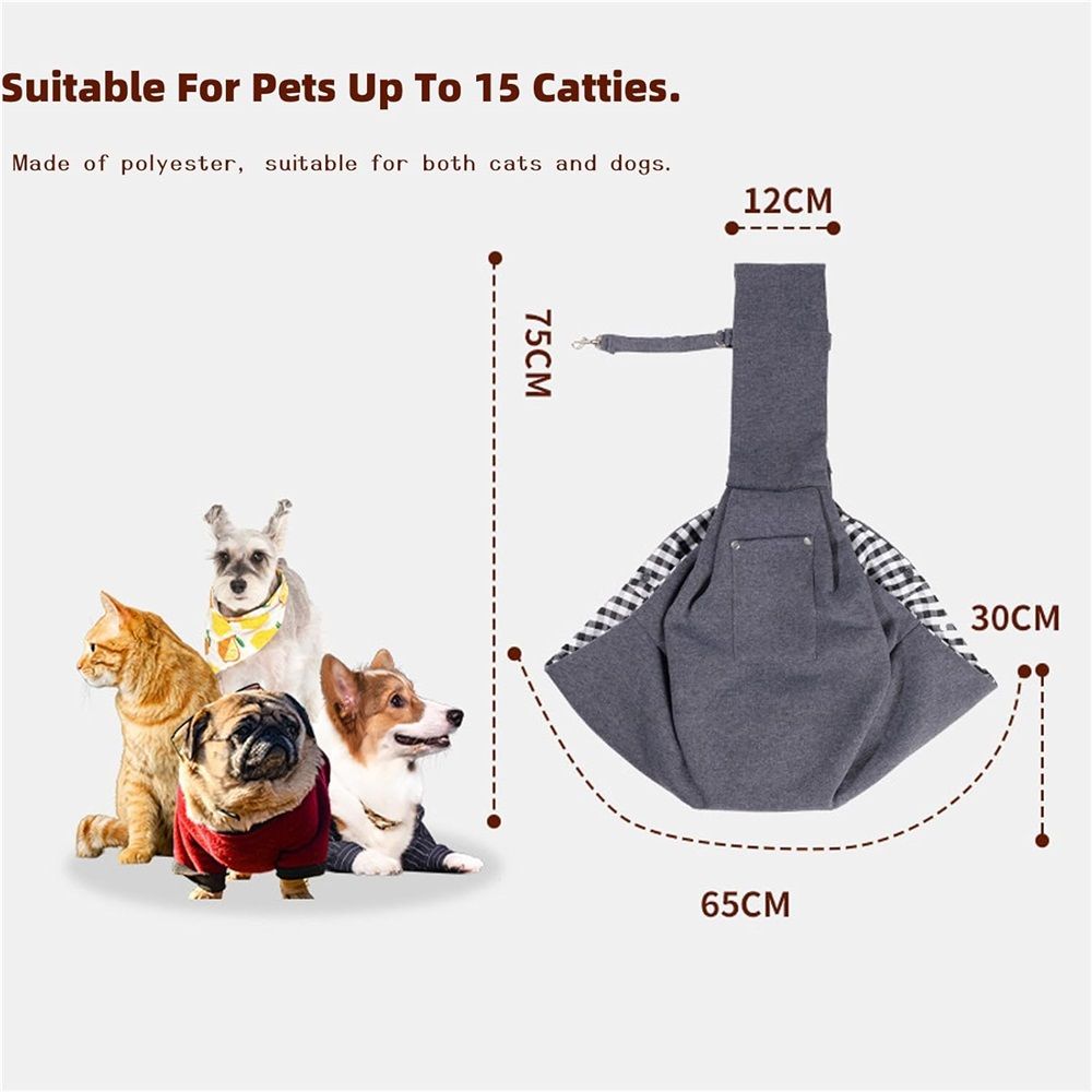 Small Dog Sling Carrier - Zipper Pocket & Adjustable Strap - Suitable for Everyday Travel Small Dogs and Cats (pink)