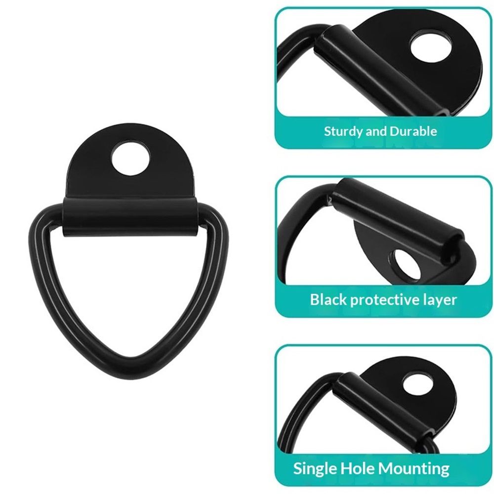 10 Pack Heavy Duty Steel V-Ring Bolt On Tie Down Anchors - Ideal for Trucks, Pickups, Trailers, Warehouses & Boats | Cargo Securement Rings(Excluding screws)