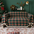 Plaid Couch Cover Checkered Sofa Covers Decorations Green and Red Grid Couch Cover for Farmhouse Home Decor Couch Protector for Dogs, 71"x 118"
