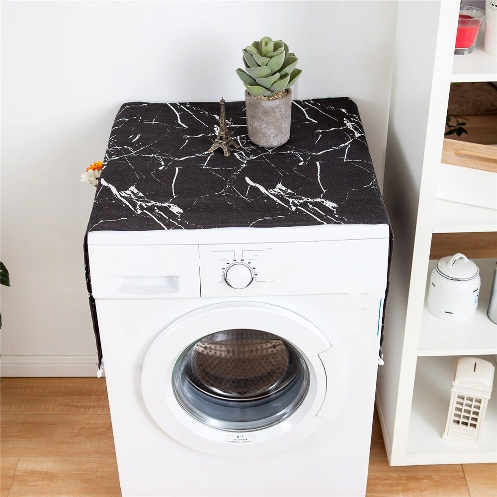 Washer and Dryer Top Covers, Fridge Dust Top Cover Refrigerator Dustproof Cover Washing Machine Covers for The Top with Storage Pockets（Only refrigerator dust cover）