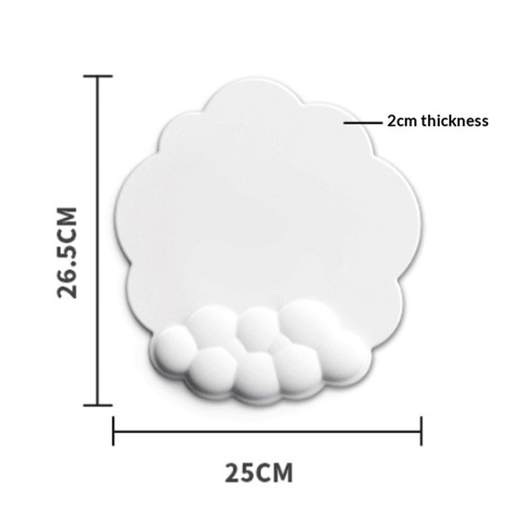 2 pack Mouse Pad Wrist Support with Surface,Cloud Wrist Rest Mousepad with Memory Foam,Non-Slip Base Mouse Pad for Home Office Laptop Easy Pain Relief (Cloud White)