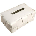 Tissue Box Cover,faux leather Tissue Cube Box Holder Square Facial Paper Organizer Dispenser for Bathroom Home Car Nightstand Vanity Desk