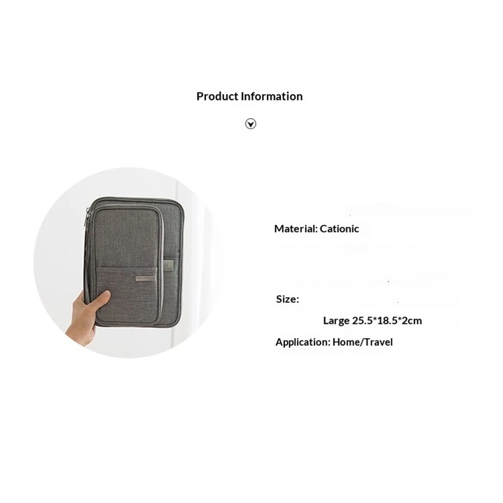 Premium Travel Blocking Wallet Passport Holder Cover Document Organizer for Men and Women（Large，Gray）