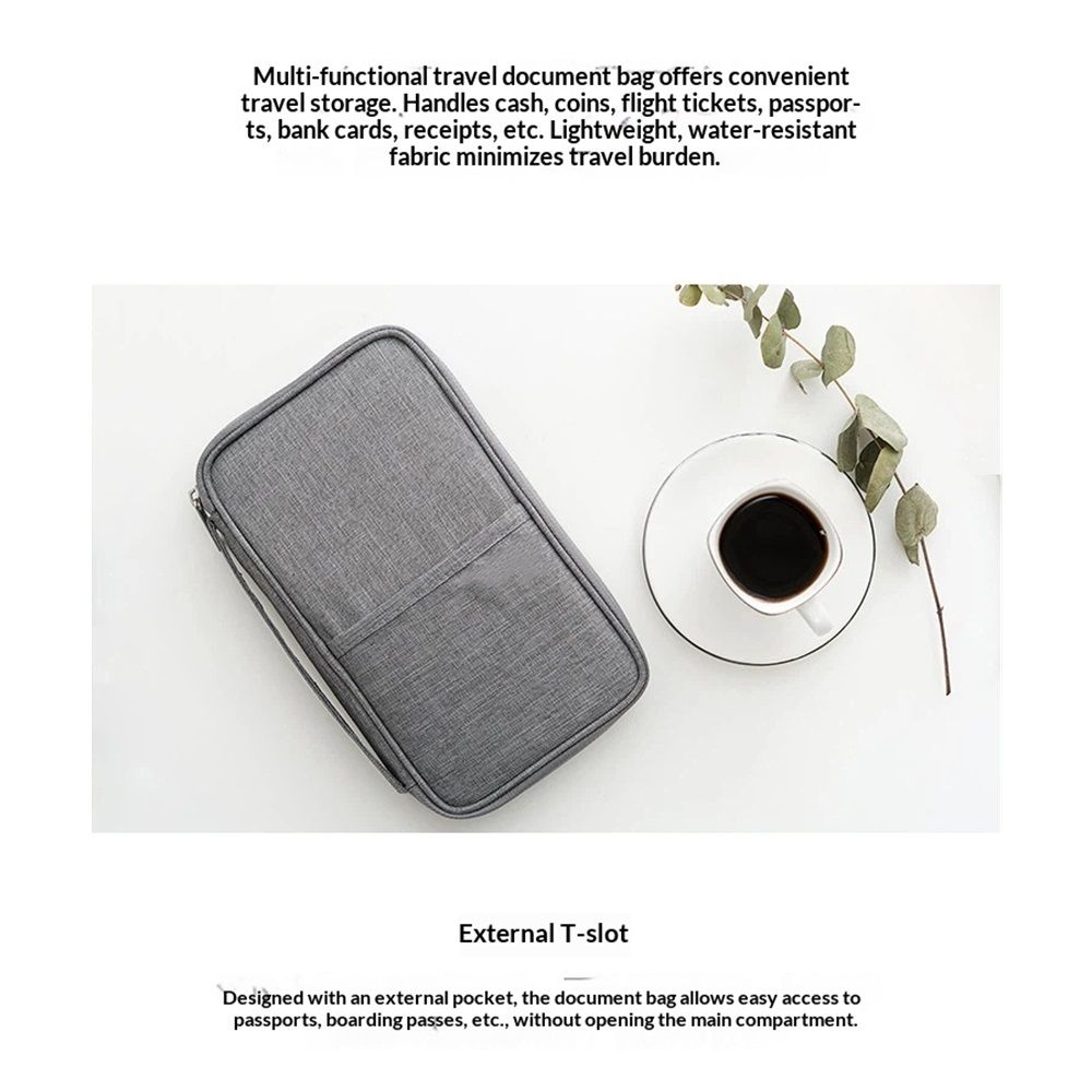 Premium Travel Blocking Wallet Passport Holder Cover Document Organizer for Men and Women（Large，Gray）