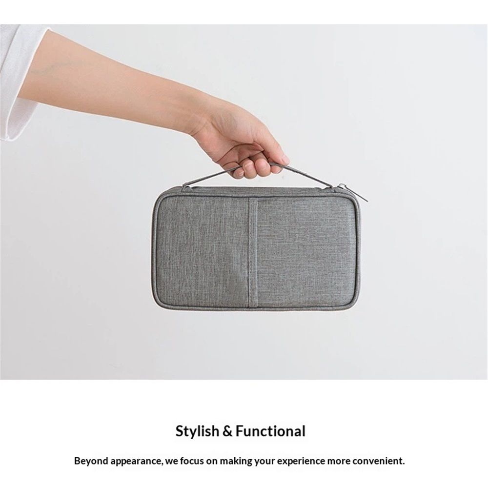 Premium Travel Blocking Wallet Passport Holder Cover Document Organizer for Men and Women（Large，Gray）