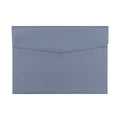 Expanding A4 Document File PU Leather Envelope Case Holder-Large Size Pockets for Paper Bills Stationery Tablet and PC, Work Study Traveling (Light Blue)