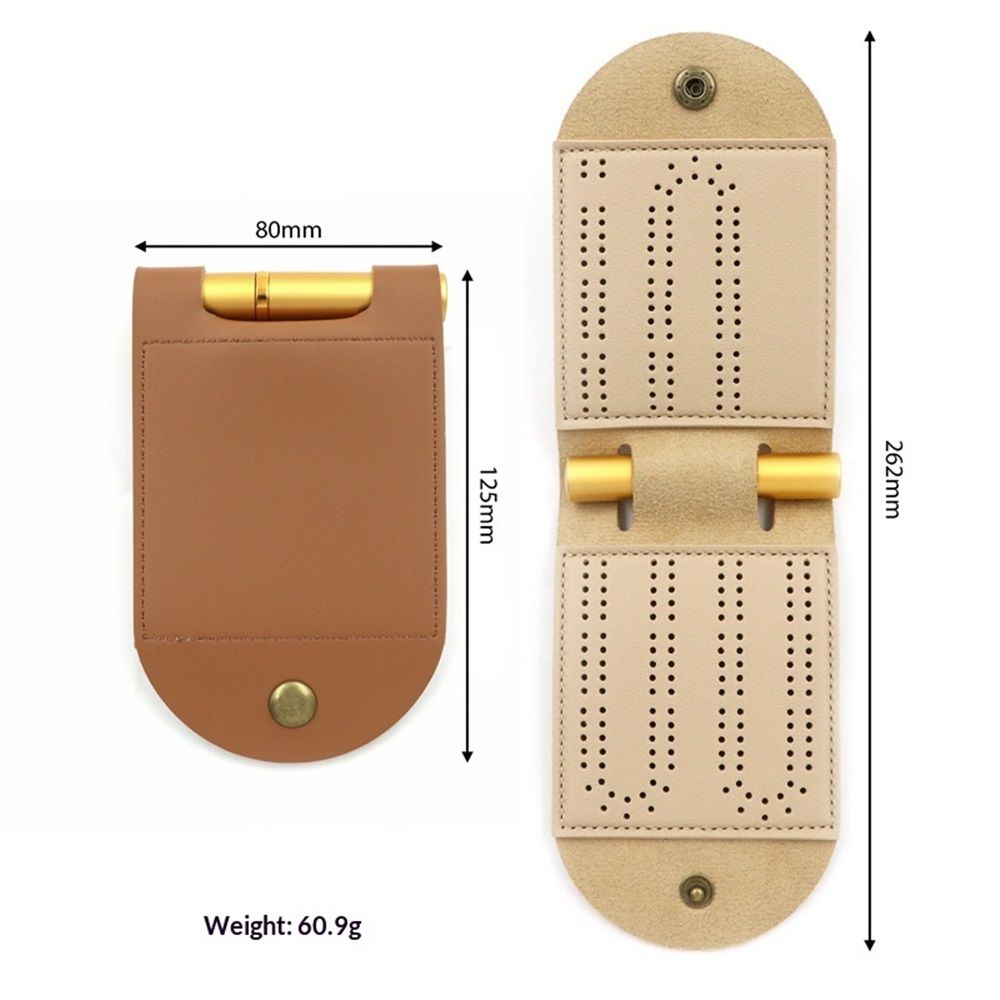 2 pack Travel Cribbage Board Game Set, Portable Cribbage Boards Unique Track Cribbage Board, Foldable PU Mini Cribbage Board