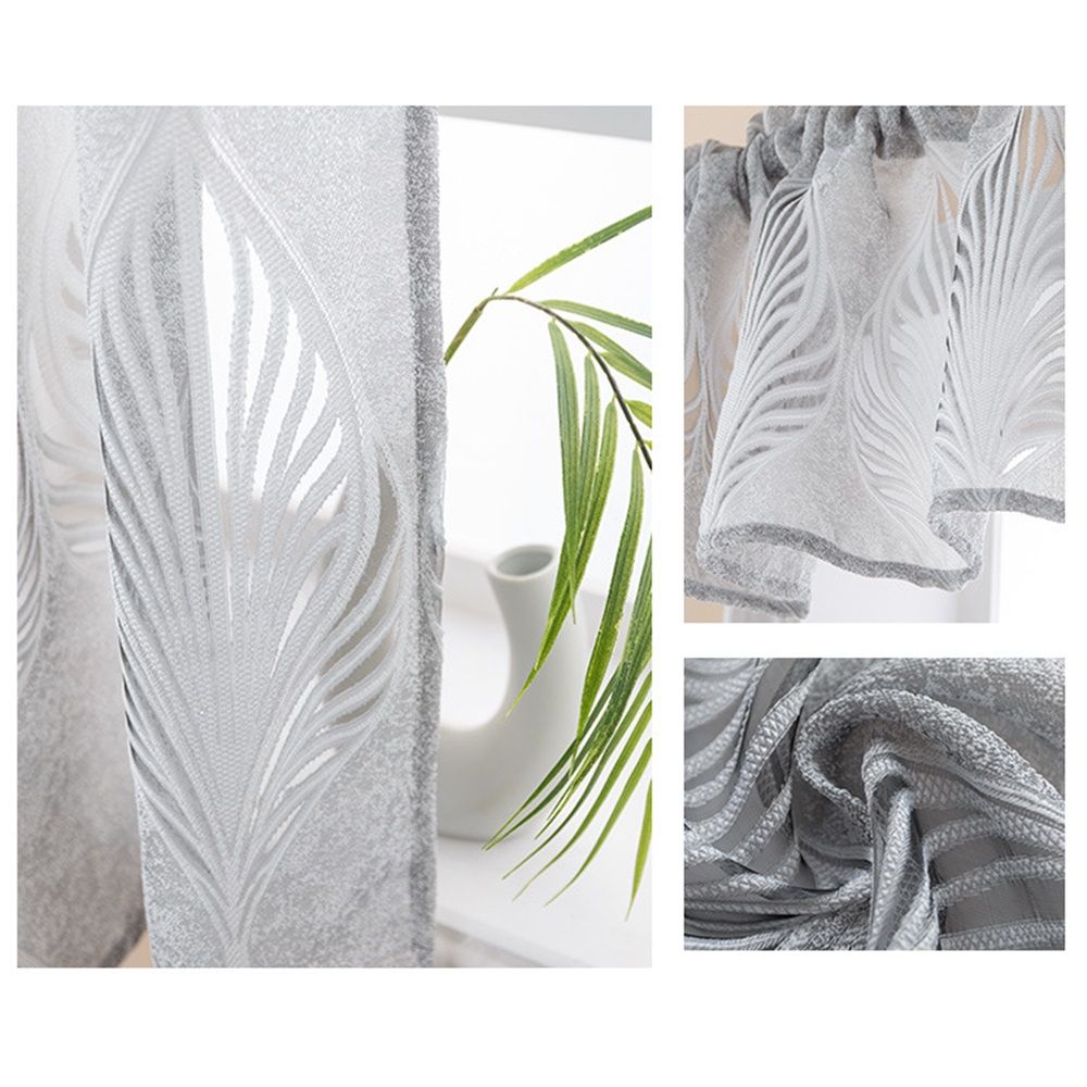 2 pack Half Window Sheer Curtain Valance - Rod Pocket Drape Extra Wide for Small Window Kitchen Cafe Panel 130*41cm