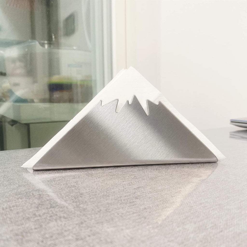 Napkin holder for kitchen silver stainless steel napkin holder silver kitchen small napkin holder for dining table Snow Mountain