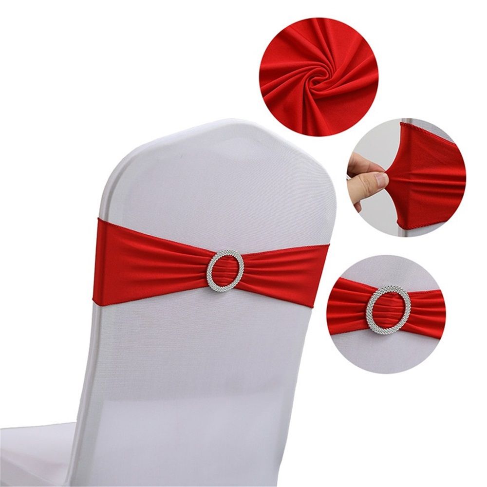20 pcs red Stretch Chair Sashes for Christmas Wedding Parties Banquet Decorations Elastic Chair Covers with Slider Buckle Engagement Hotel Bridal Shower Xmas