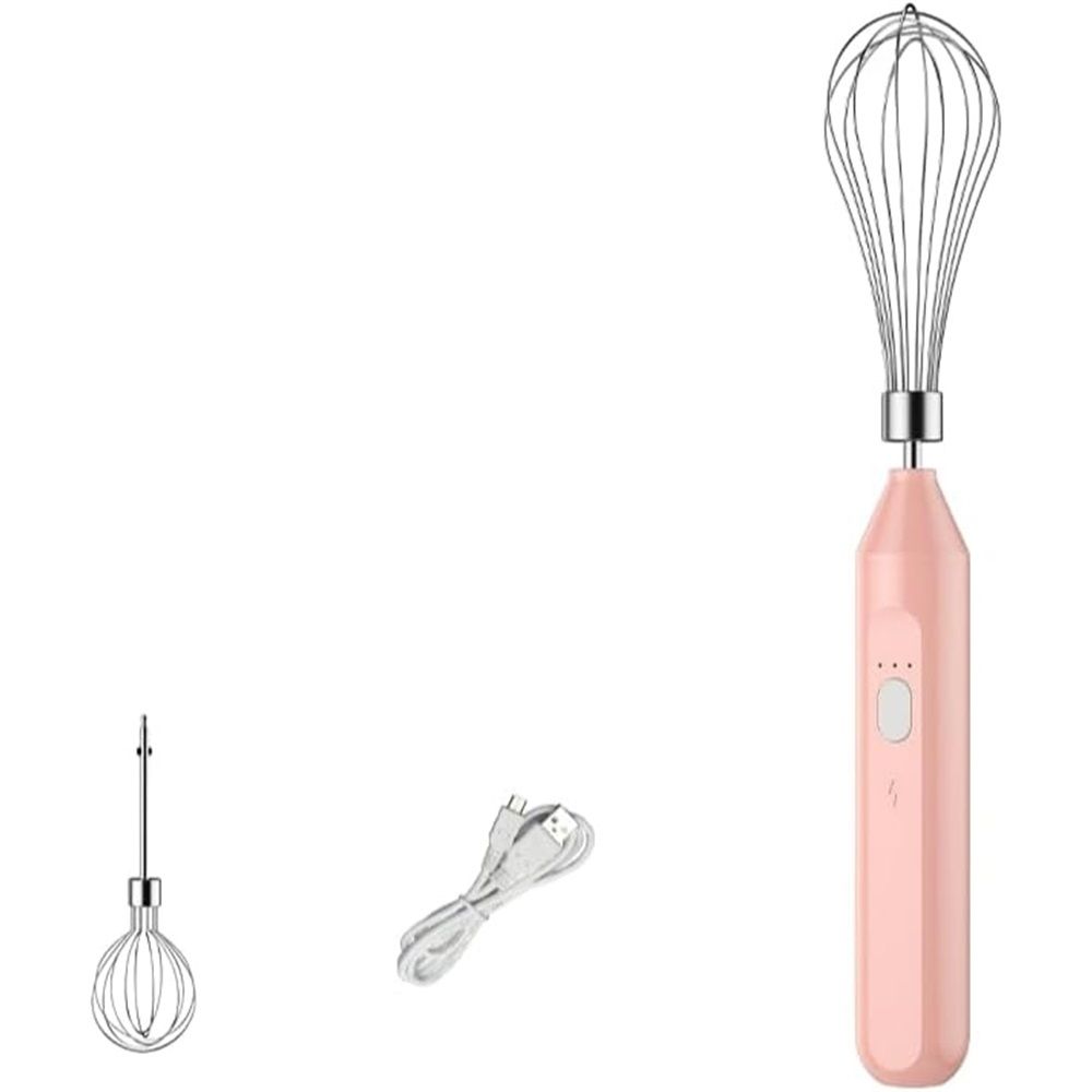 Electric Egg Beater, Cordless Hand Mixer 3 Speeds for Home Baking  For Eggs Milkshakes Cream Butter (pink)