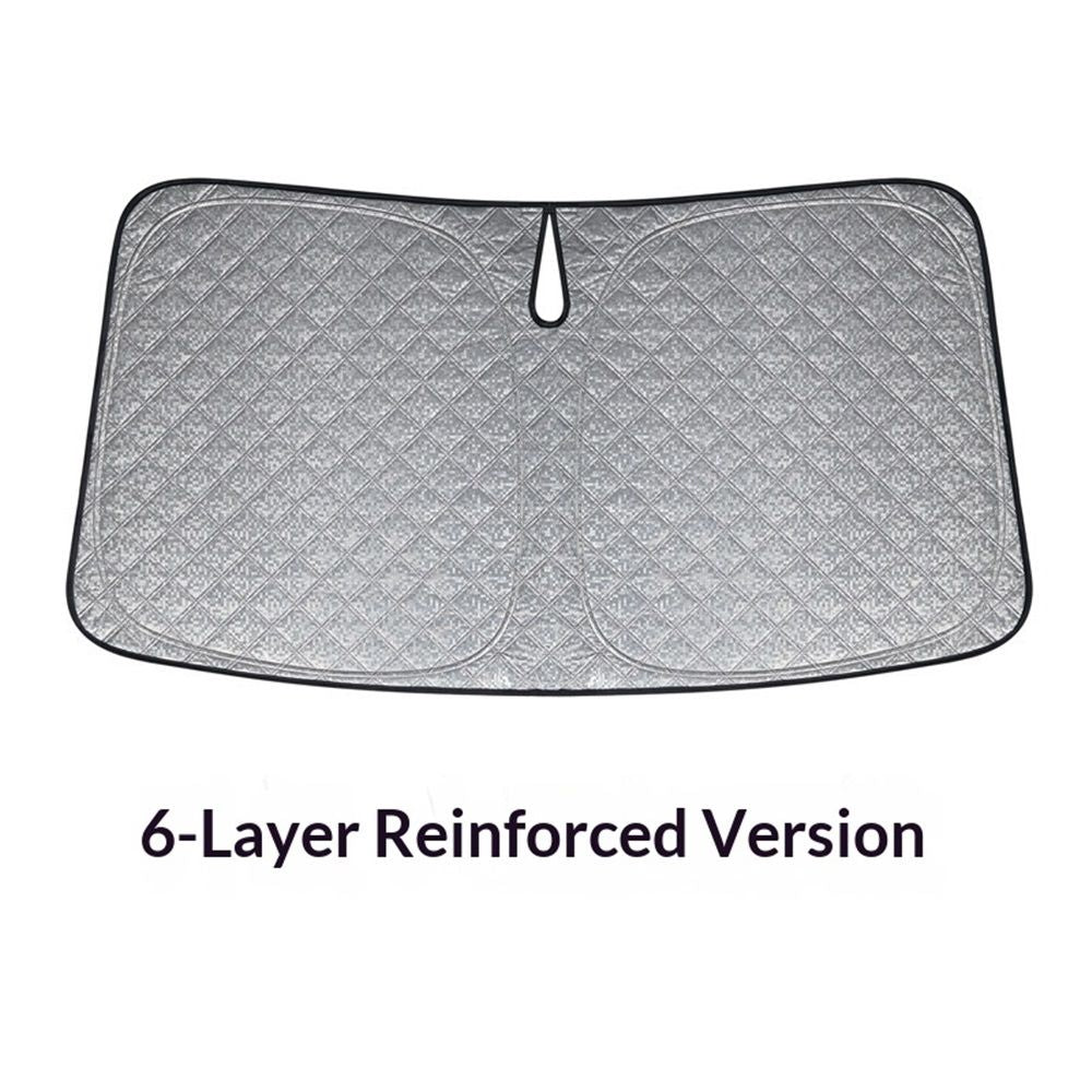 6 Layers Fit Windshield Sun Shade, Foldable Car Sunshade , Heat Reflective & UV Protection（145 * 80cm）