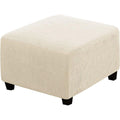 Stretch Cover Slipcover Sofa Cover Footstool Protector Storage Ottoman Covers Furniture Protector Soft Rectangle slipcover with Elastic Bottom (Length and width, 60-76 cm, height, 38-45cm, Beige)