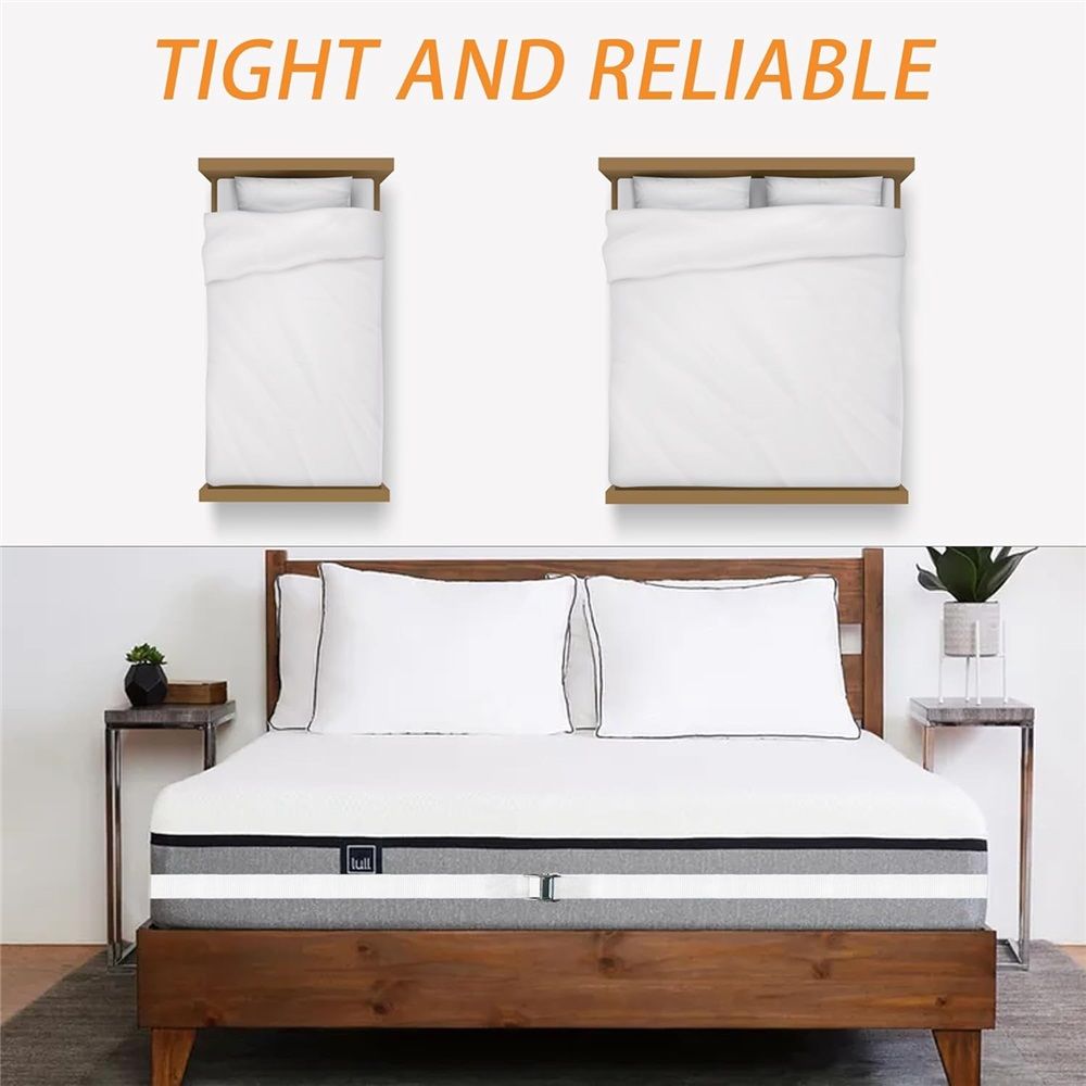 33-Foot Long Twin Bed Connector, 2 Inch Wider Twin Bed Connector Strap, Mattress Splicer, Adjustable Heavy Duty Buckle, Extra Wide Rugged and Durable Without Warping Harmless to Mattress