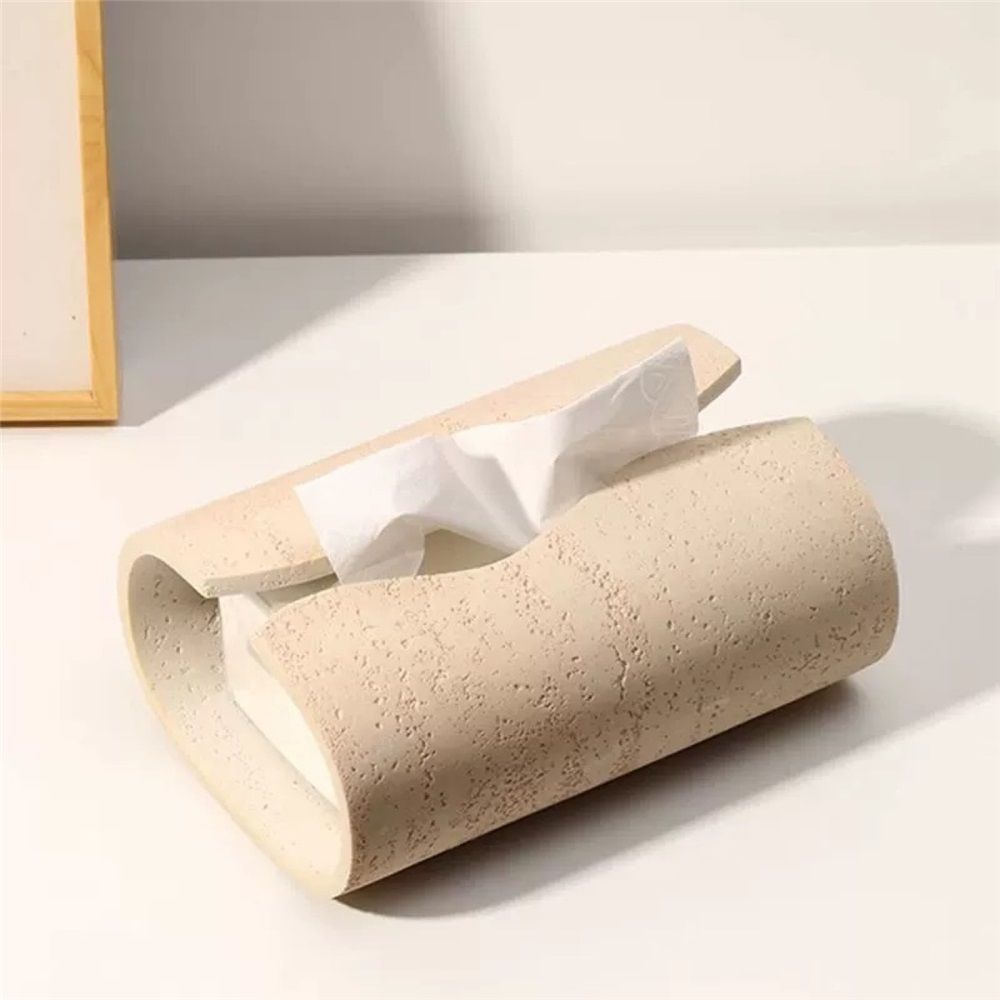 Tissue Box Cover Rectangle, Luxurious Facial Tissue Box Rectangular, Home Decor Look Paper Holder Dispenser for Living Room Hotel Office Restaurant Cafe (Excluding paper)