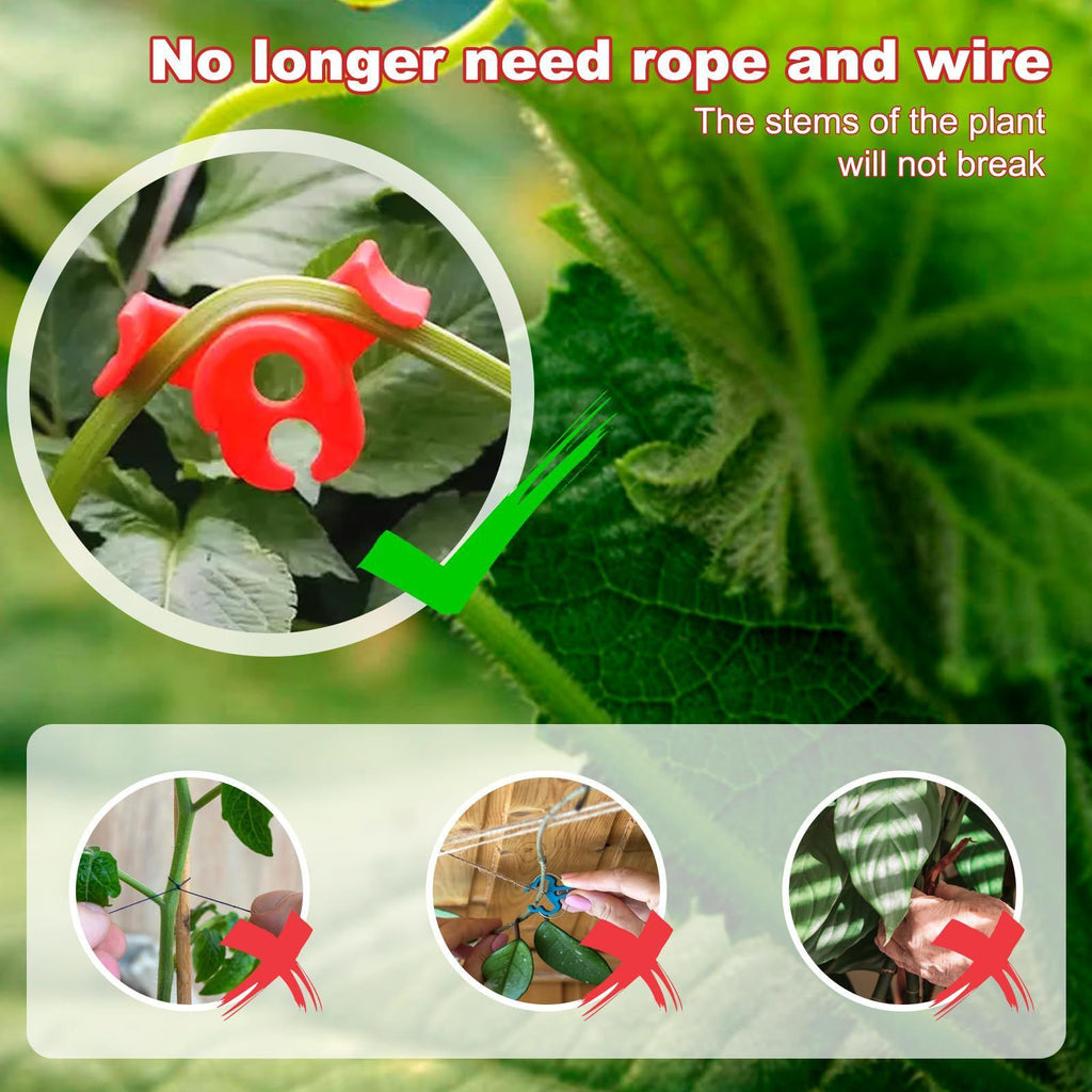 120 Pack Plant Training Clips, 90 Degrees Plant Stem Bender, Low Stress Plant Branch Trainer Clips for Flowers, Vegetables (Circle Style,Red)