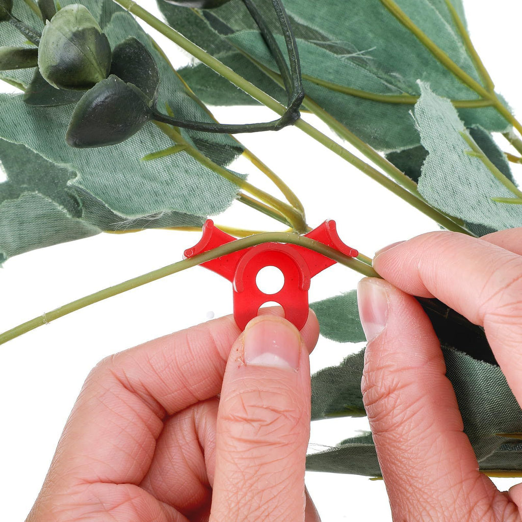 120 Pack Plant Training Clips, 90 Degrees Plant Stem Bender, Low Stress Plant Branch Trainer Clips for Flowers, Vegetables (Circle Style,Red)