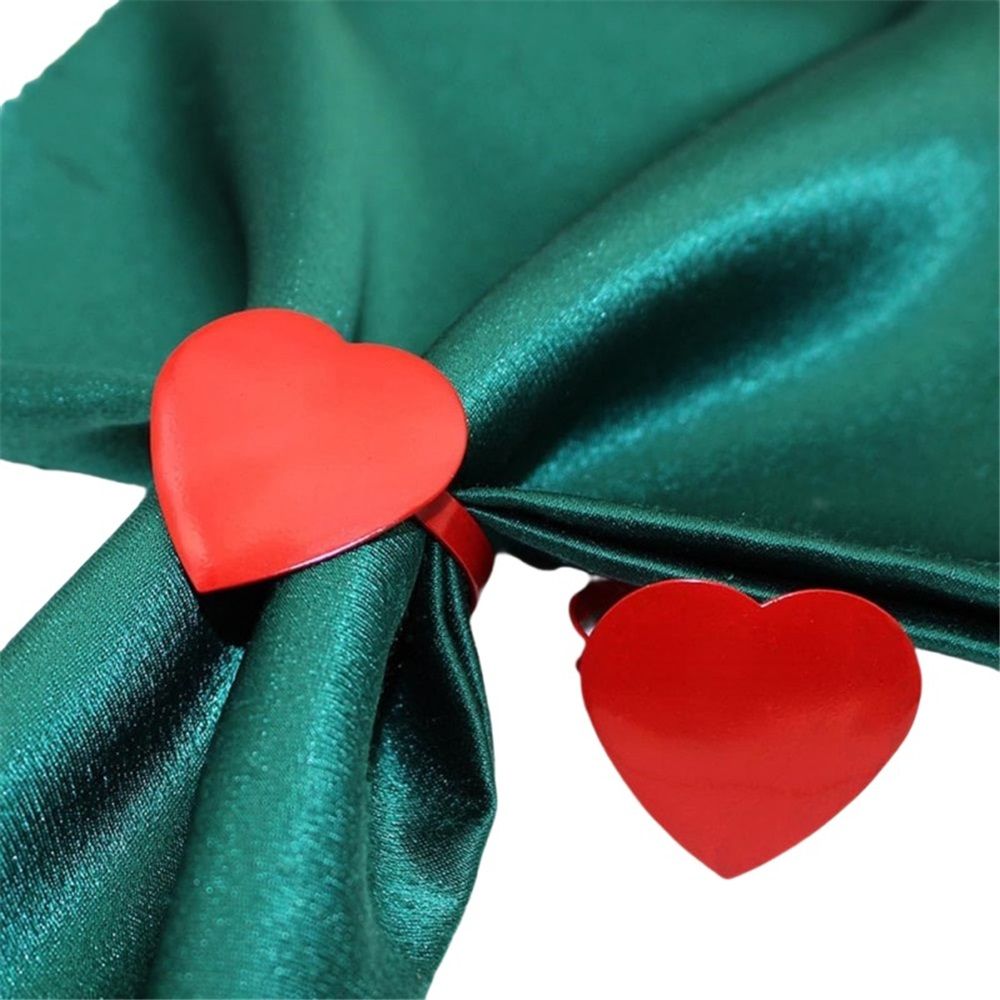 8 pack Valentine's Wedding Napkin Rings - Red Heart Set of 8, Dining Table Decoration, for Wedding Valentine's Day Birthday Party Table Decor Rings