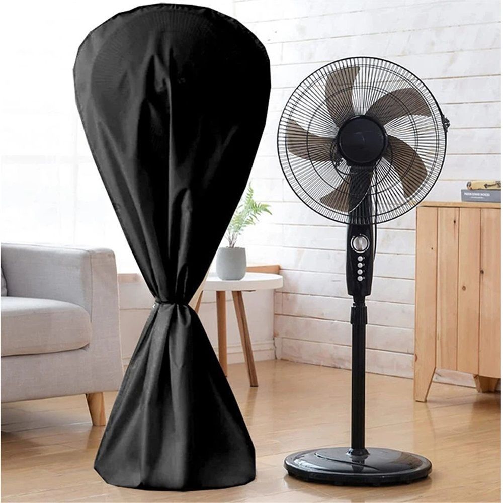 Fan Cover Dustproof Standing Pedestal Round Floor Electric Fan Dust Covers Household Patio Fans Cover Waterproof Floor Covers for Indoor Outdoor (Black)