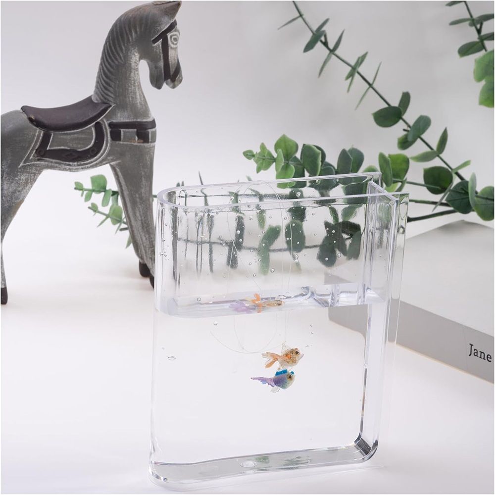 Clear Acrylic Book Vase for Flowers, Transparent Flower Vase for Home Decor, Simplicity Bookshelf Decor, Unique Stuff for Book Lovers (Clear)