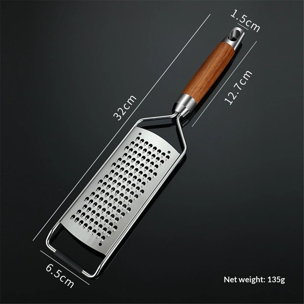 Professional-Grade Lemon zester with Fine Blades, Lightweight Cheese/Vegetable Grater, Solid Wood Handle Design - Rust-Resistant, Durable, Essential Kitchen Tool