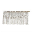Curtain for Windows 100*55cm Farmhouse Boho Curtains for Bedroom Window Valance with Tassels Leaf Valance Treatments for Bedroom Livingroom Kitchen Bathroom Wall Decor（rodless）