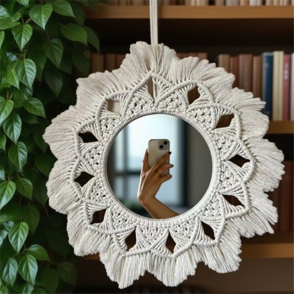 Wall Decor Mirror Circle Hanging Mirror for Bedroom Living Room Apartment Entryway Home Decor for Apartment Living Room Bedroom Baby Nursery Home Decor (Round)